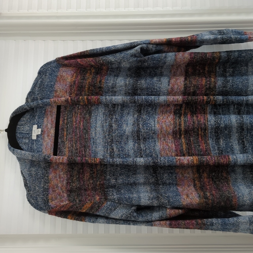 J. Jill - Cotton Striped Space Dyed Duster Sweater - Picture 2 of 10